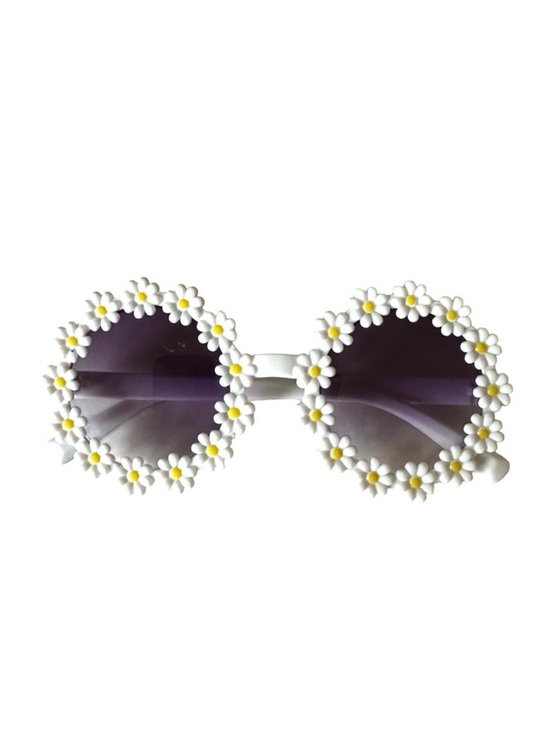 Other - ⭐️ 5 for $25 Kids’ Floral Round Sunglasses with Daisy Accents & Purple Lenses